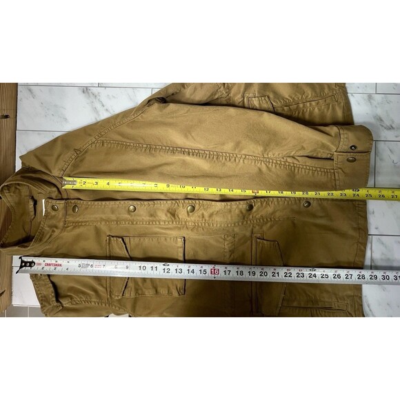 VTG Gap Jacket Large Tan Zip Snap Military Utility Chore Work Gorpcore Unisex - Picture 13 of 13